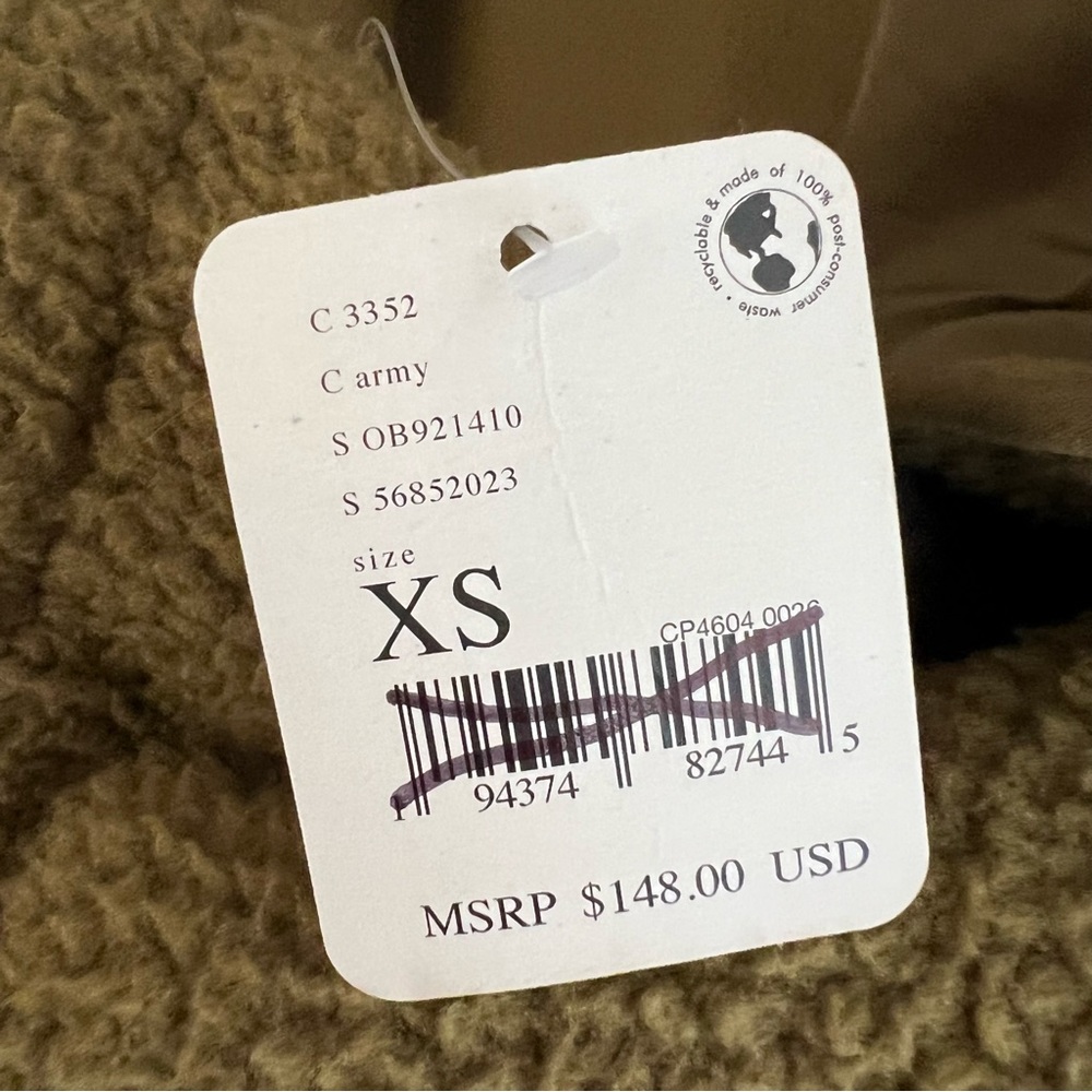 NWT FP Movement Free People Hit The Slopes Fleece Jacket Army Green XS - Picture 12 of 12